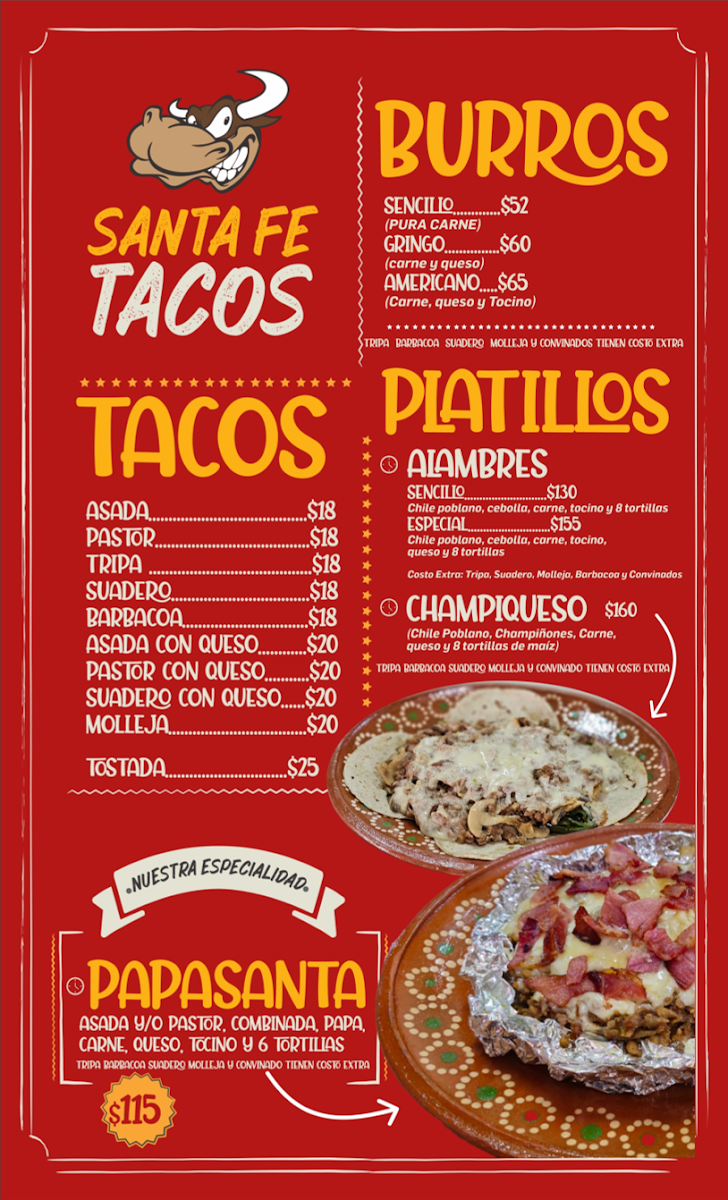 Tacos Santa Fe Menu - Image 2